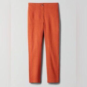 Aritzia Wilfred Cherice mid rise linen blend cropped pant in Moroccan spice 2